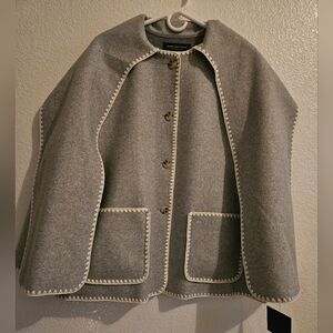 Marc New York Grey  Blend Cape Jacket